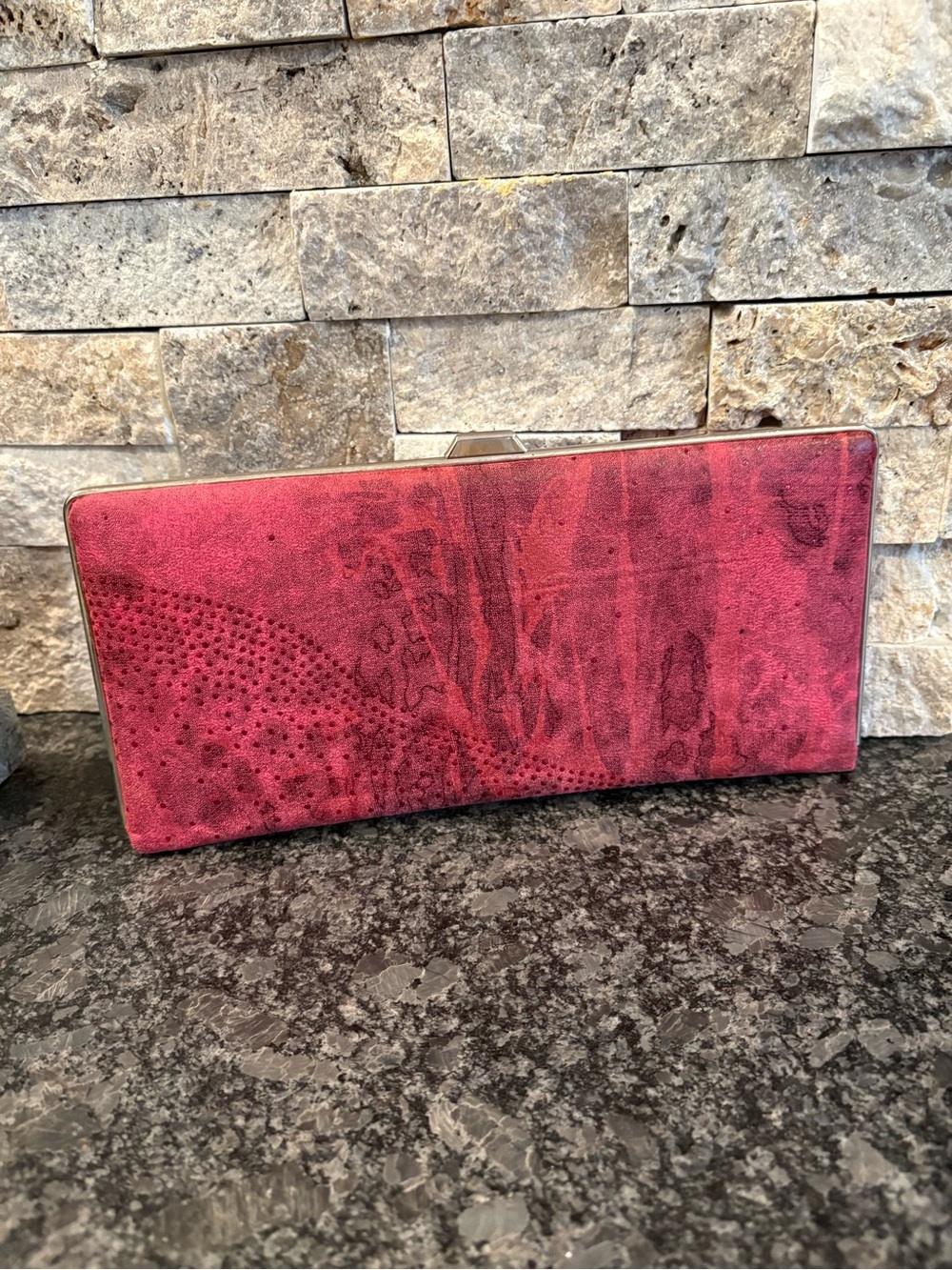 Pink Metallic Faux Leather New Wallet Clutch